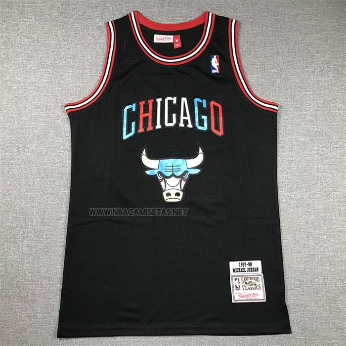 Camiseta Chicago Bulls Michael Jordan NO 23 Mitchell & Ness 1997-98 Negro1